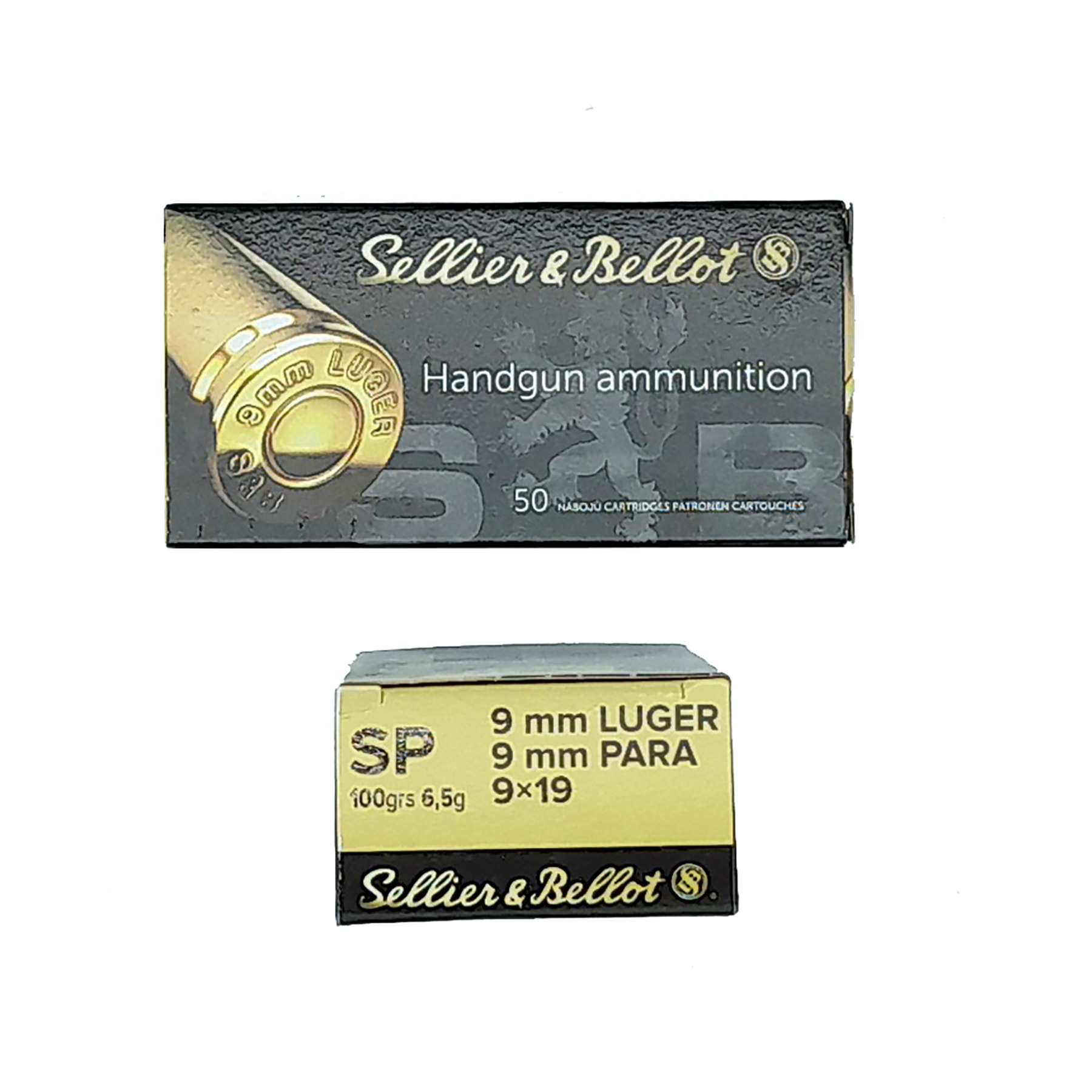 Náboje Sellier-Bellot 9mm Luger (9x19, 9mm Para) SP 6,5g (100 gr) - balení 50 ks